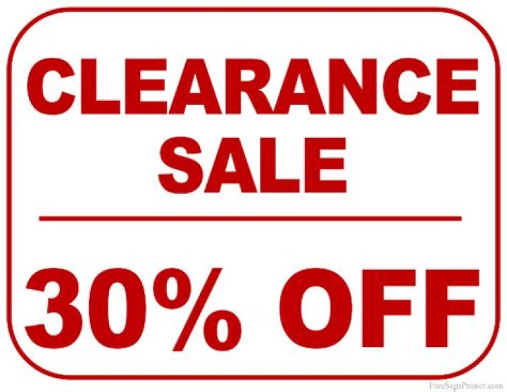 30% off all items, sale pieces