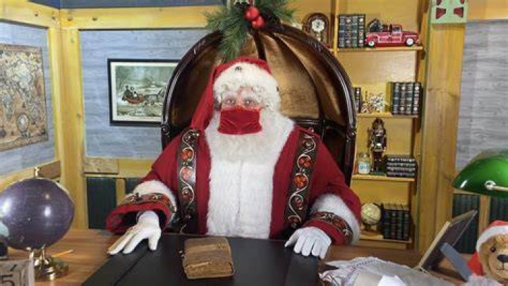 Creepy masked-up Santas see COVID crashing Christmas joy