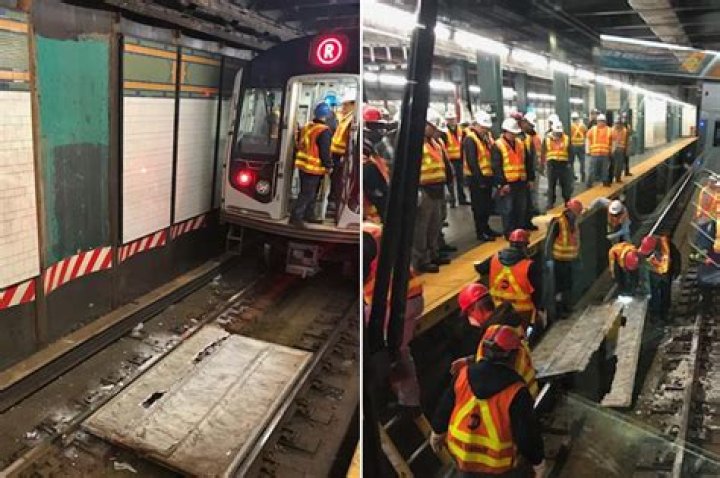 Crumbling wall causes subway derailment in Brooklyn