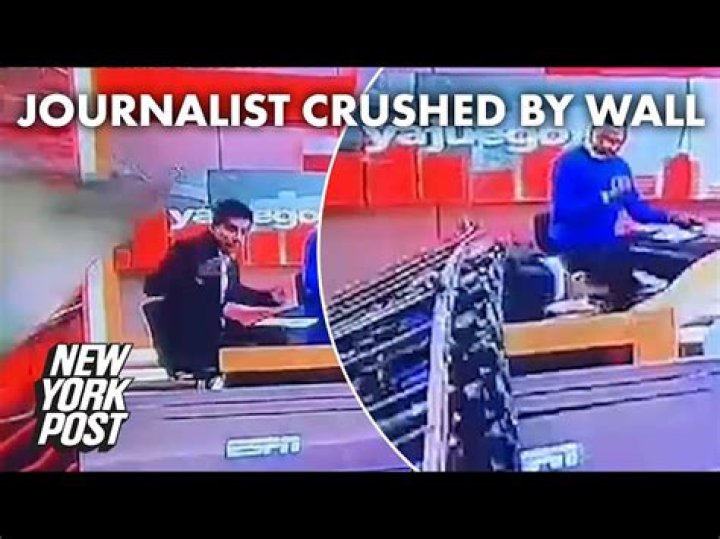 ESPN broadcaster crushed by falling wall in scary accident