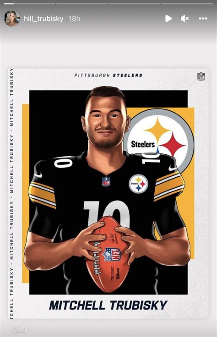How Mitch Trubisky, wife Hillary celebrated Steelers signing