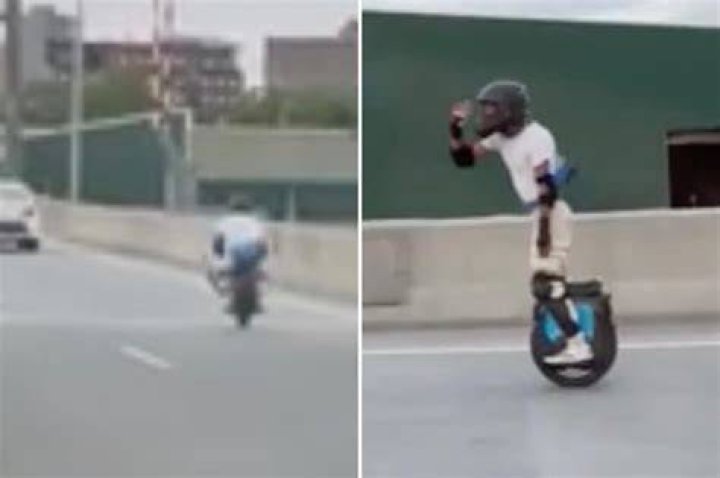 Man filmed zooming down FDR Drive on one-wheel electric skateboard