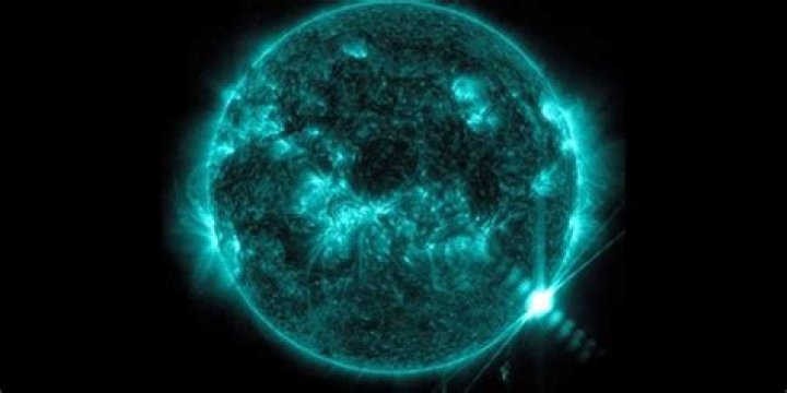 Sun blasts strong solar flare causing solar radiation storm, possible radio outages