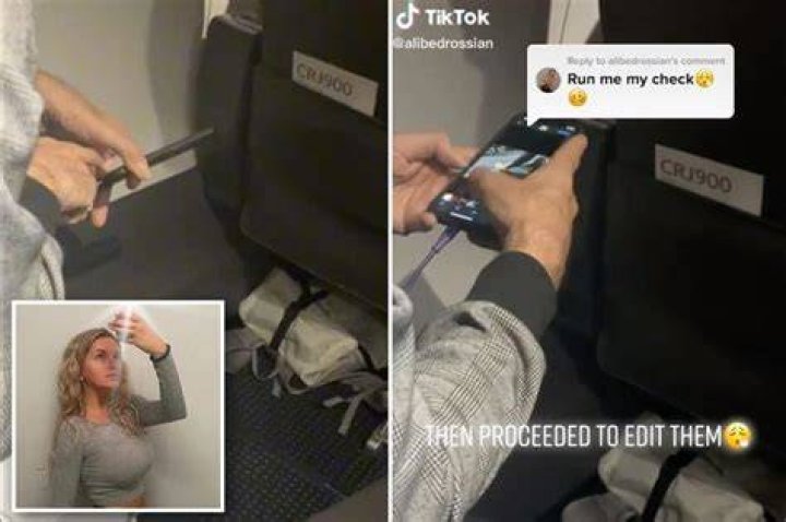 Woman catches airplane creep snapping pictures of her feet